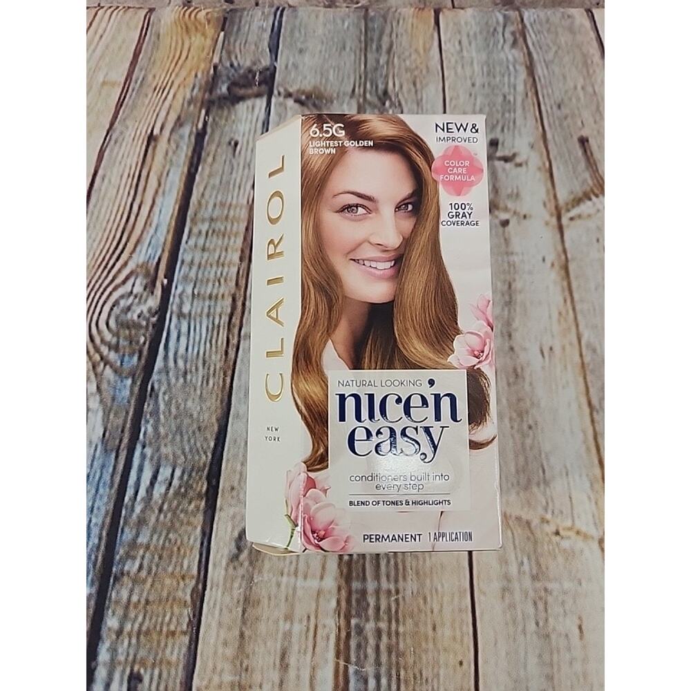 Clairol Nice'n Easy Permanent Hair Color - 6.5G Lightest Golden Brown NEW
